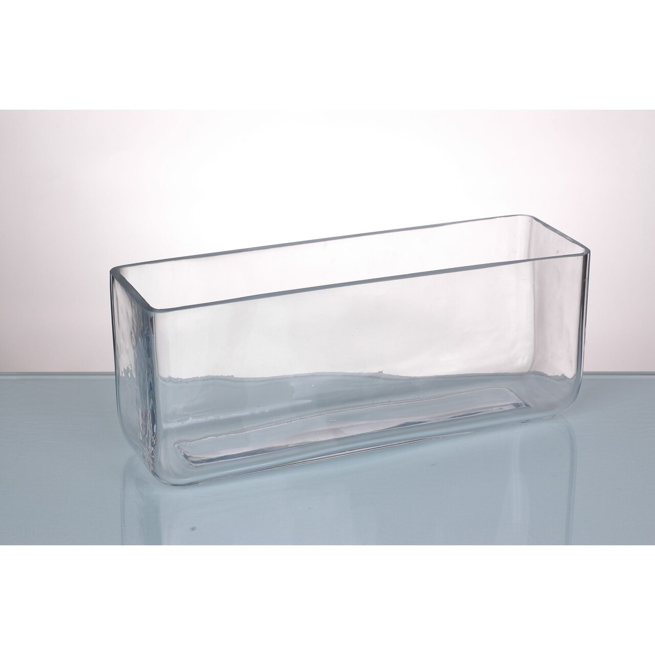 CC Home Furnishings 11.5” Clear Rectangular Shaped Glass Vase